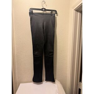 The Row Lakun Black lambskin Leather Leggings slit hem size XS